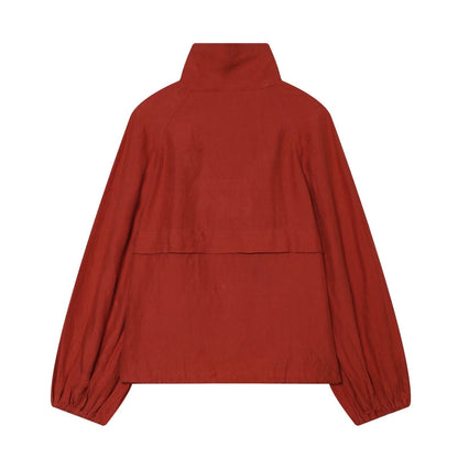 Women's linen blend long sleeved pilot jacket Coat
