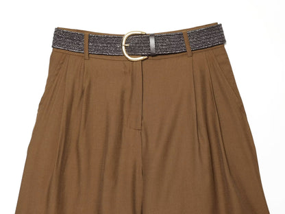 Women's With Belt pleated casual shorts