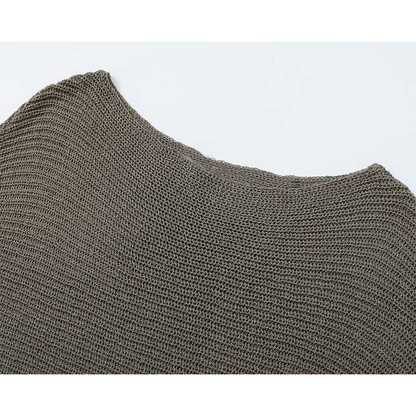 Women's knot decoration splicing knitted top