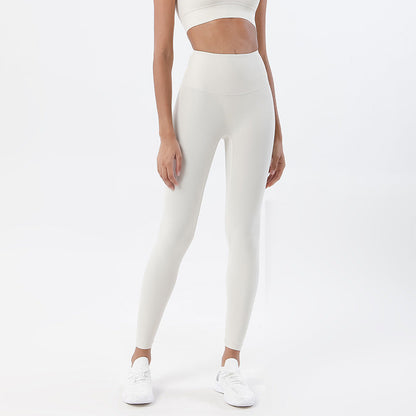 Women's New Double-sided Sanding Nude Yoga Pants High Waist Hip Peach Hip Exercise Pants
