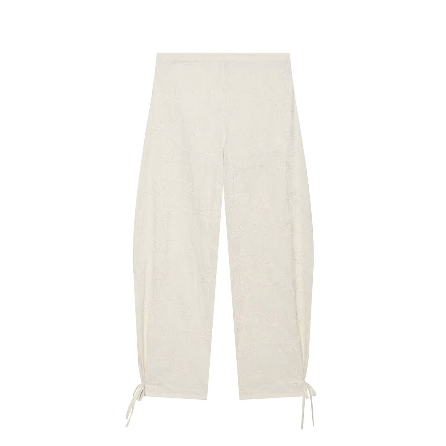 suit Women's 2 pieces embroidered bead hanging neck top+lantern pants