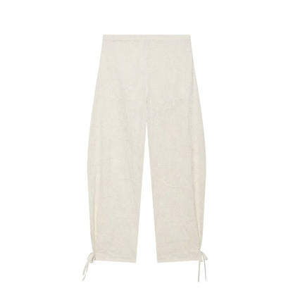 suit Women's 2 pieces embroidered bead hanging neck top+lantern pants