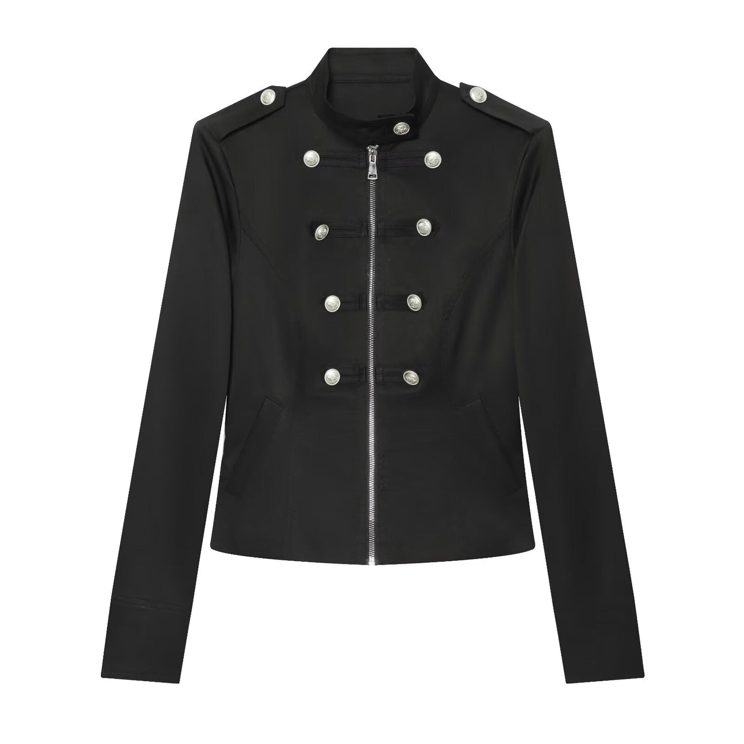 Women's double breasted waist cinched jacket Coat