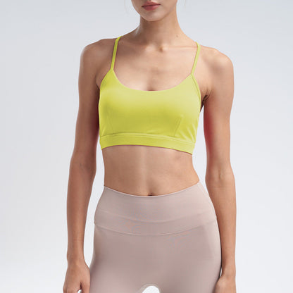 Women's New Casual Adjustable Nude Sports Vest with Chest Pad Sports Bra Yoga Clothes