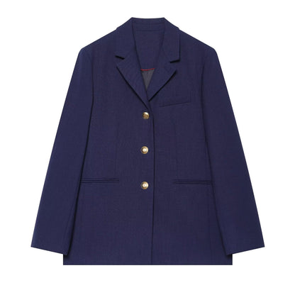 suit Women's 2 pieces casual single breasted Blazer Coat+wide leg pants
