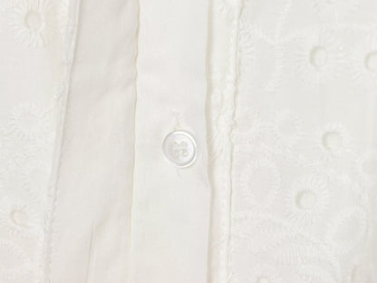 Women's hollowed out embroidered shirt style dress