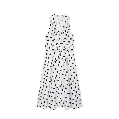 Women's polka dot Poplin Midi Dress