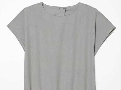 Women's O Neck linen blended MIDI dress