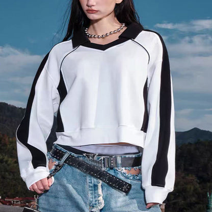 Women's new contrast stitching loose raglan jacket