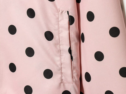 Women's bow decoration polka dot Coat