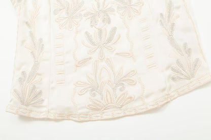 suit Women's 2 pieces embroidered vest style top+Shorts