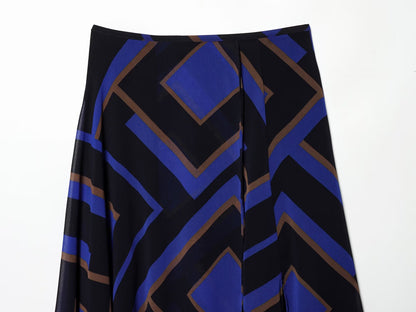 2026 Women's printed asymmetrical MIDI skirt