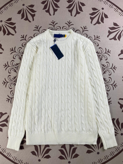 Men's and women's Joker Embroidery Knitted O-neck Sweater Knitwear
