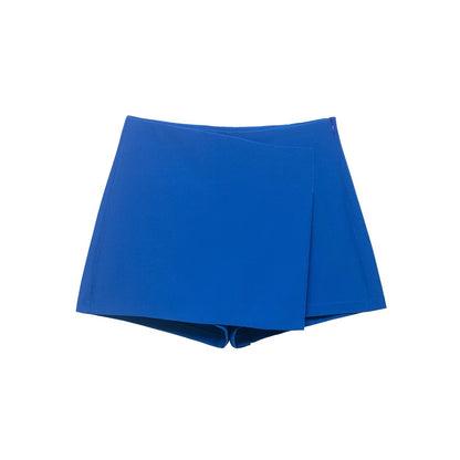 Women's multicolored casual asymmetric culottes