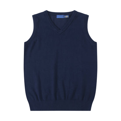 New style casual versatile thin embroidered V-neck knitted vest for men and women