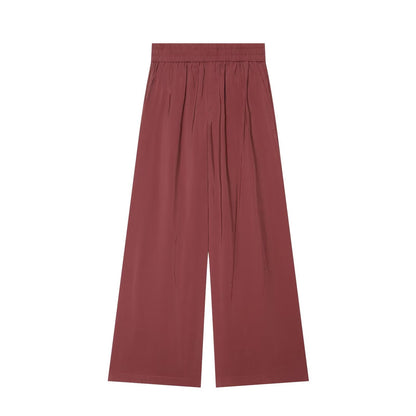 suit Women's 2 pieces knot decoration draped top+wide leg pants