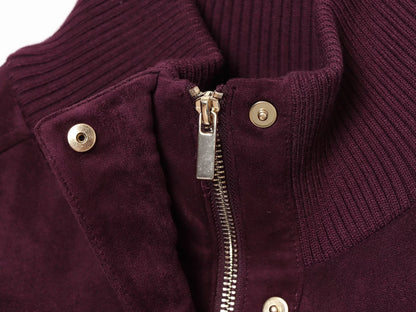 Women's Anti suede effect short stand collar Coat