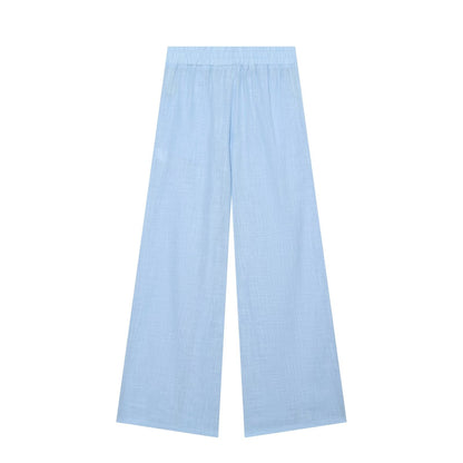 suit Women's 2 pieces linen blend zipper shirt+Pants