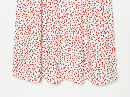 Women's printed poplin suspender dress