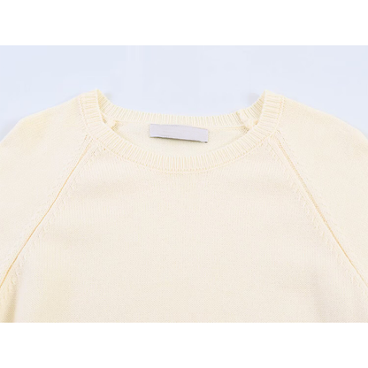 Women's rolled up sleeve patchwork knit sweater