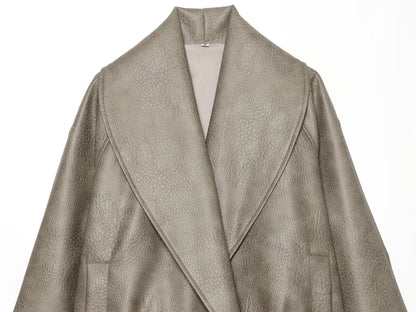 Women's leather effect casual jacket Coat
