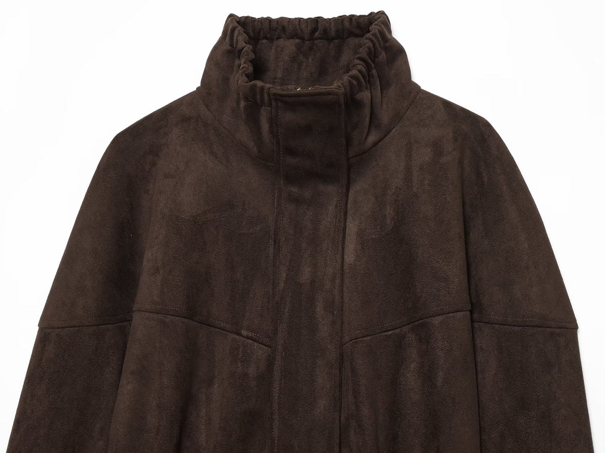 Women's suede texture effect short jacket Coat