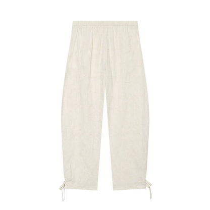 suit Women's 2 pieces embroidered bead hanging neck top+lantern pants