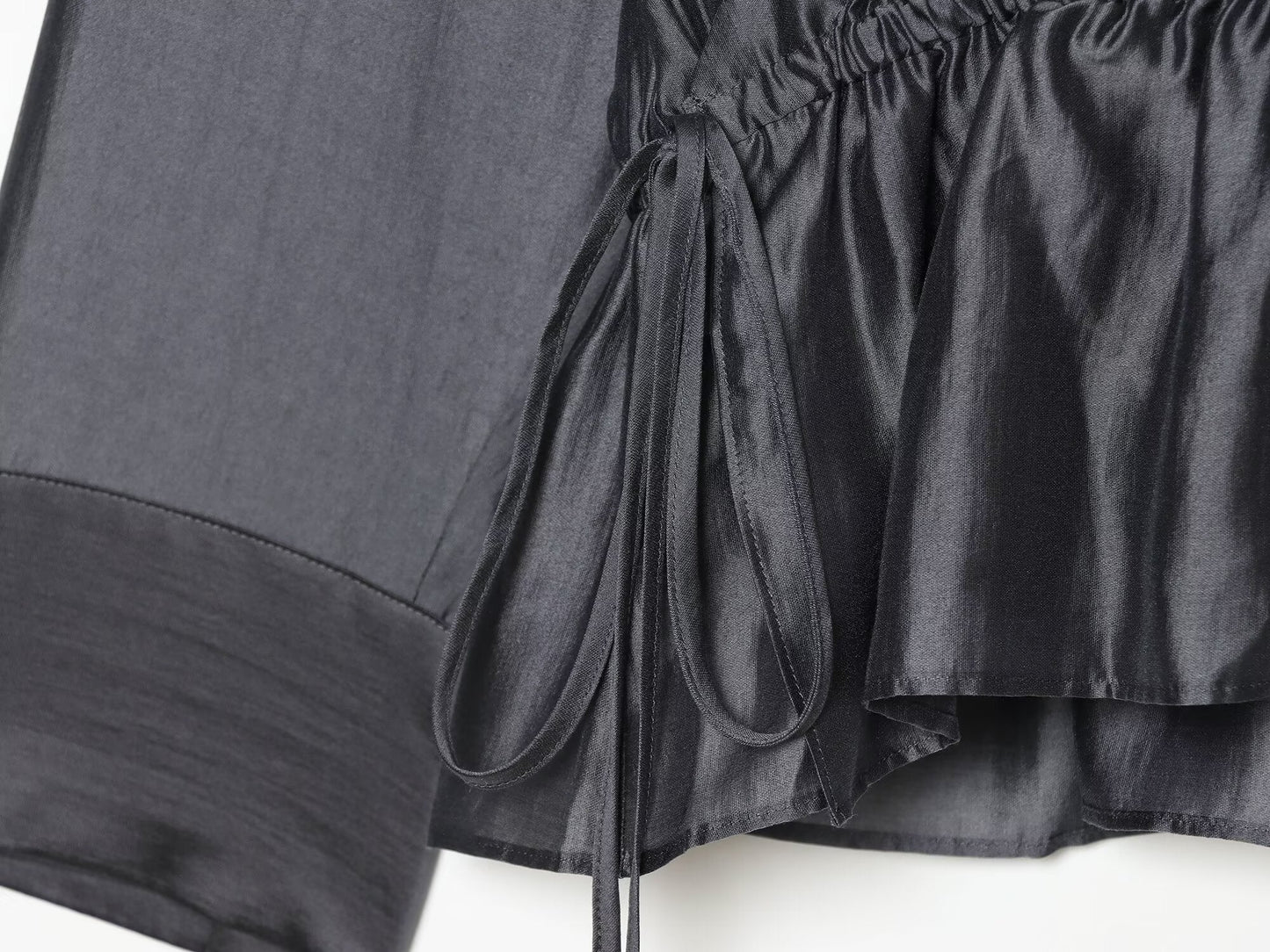 Women's lace up decorative casual draped shirt