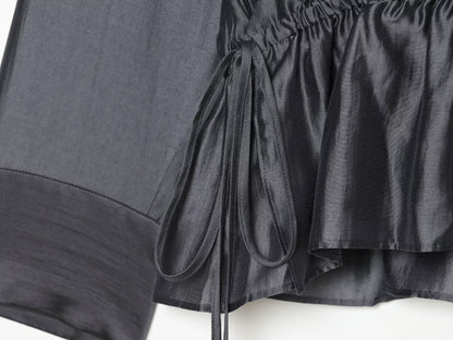 Women's lace up decorative casual draped shirt