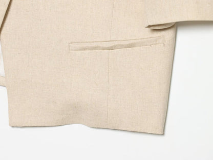 Women's short sleeved linen blend Blazer Coat