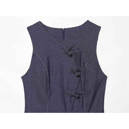 Women's rope knot buckle decoration mini dress
