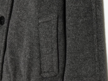 Women's standing collar double breasted woolen coat