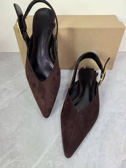 2026 New Pointed Toe Soft Sole Suede Women's Shoes