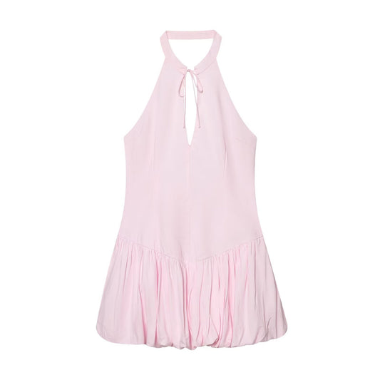 2026 Women's balloon style halter neck dress