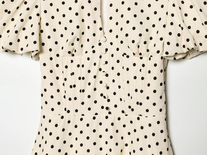 Women's bubble sleeve polka dot dress