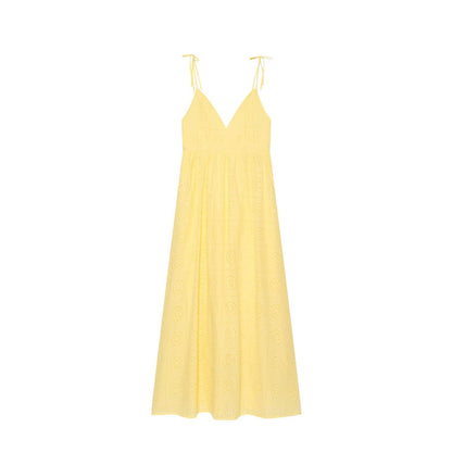 Women's hollowed out embroidered MIDI dress
