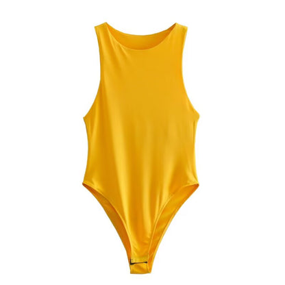 Women's tight halter neck bodysuit