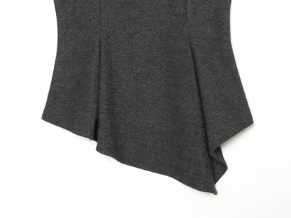 suit Women's 2 pieces O-Neck soft texture short skirt style hem top+pants