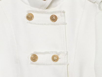 Women's standing collar double breasted short jacket