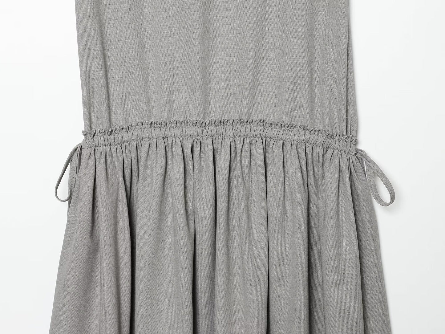Women's O Neck linen blended MIDI dress