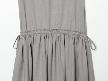 Women's O Neck linen blended MIDI dress