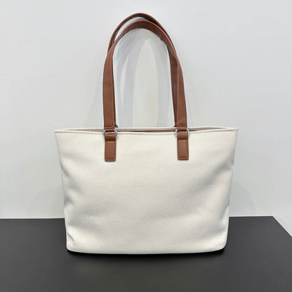 Women's New Fashion Letters Canvas Bag Shoulder Bag Commuter Handbag Large Tote Bag Female Bag