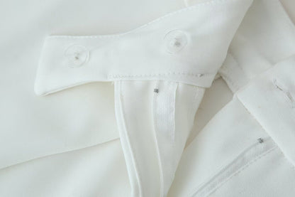 Women's new casual loose zipper pleated trousers