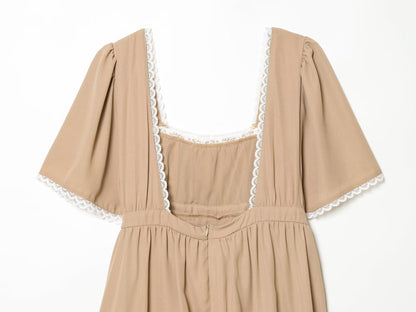 Women's short sleeved patchwork lace dress