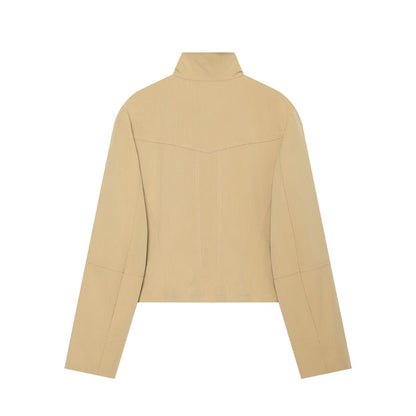 Women's pocket decoration stand collar Coat