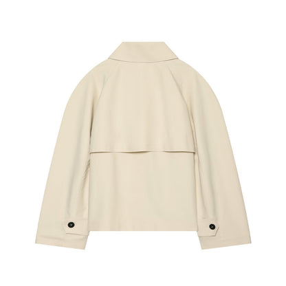 Women's loose short windbreaker Coat