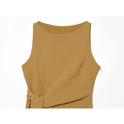 2026 Women's Sleeveless Waist-Tied Dress