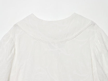 Women's Small Round Lapel Lace up Shirt