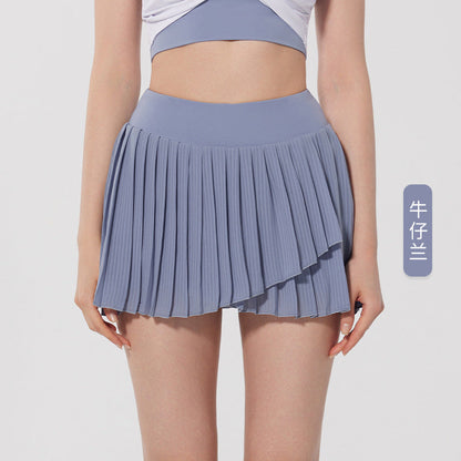 Women's new pleated high waist slim fitness yoga skirt