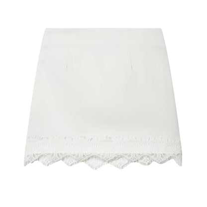 Women's lace hem slim Shorts Skirts